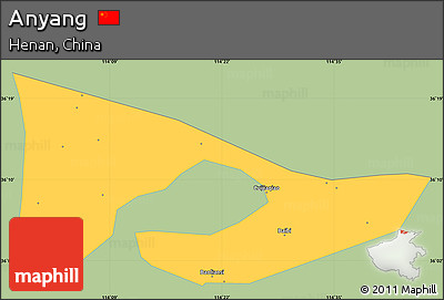 Savanna Style Simple Map of Anyang, single color outside