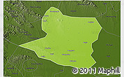 Physical 3D Map of Deng Xian, darken