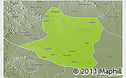 Physical 3D Map of Deng Xian, semi-desaturated