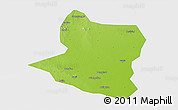 Physical 3D Map of Deng Xian, single color outside