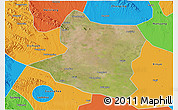 Satellite 3D Map of Deng Xian, political outside