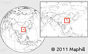 Blank Location Map of Deng Xian, within the entire country