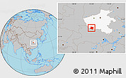 Gray Location Map of Deng Xian, highlighted parent region