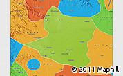 Physical Map of Deng Xian, political outside