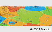 Physical Panoramic Map of Deng Xian, political outside