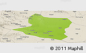 Physical Panoramic Map of Deng Xian, shaded relief outside