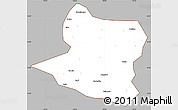 Gray Simple Map of Deng Xian, cropped outside