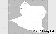 Gray Simple Map of Deng Xian, single color outside