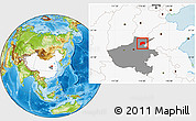 Physical Location Map of Hua Xian, highlighted country, highlighted parent region