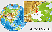 Physical Location Map of Lin Xian, highlighted parent region