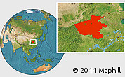 Satellite Location Map of Henan