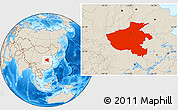 Shaded Relief Location Map of Henan