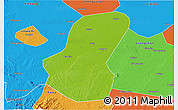 Physical 3D Map of Luoshan, political outside