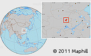 Gray Location Map of Luoshan