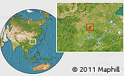 Satellite Location Map of Luoshan