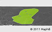 Physical Panoramic Map of Luoshan, darken, desaturated