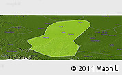 Physical Panoramic Map of Luoshan, darken