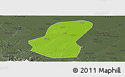 Physical Panoramic Map of Luoshan, darken, semi-desaturated