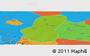 Physical Panoramic Map of Luoshan, political outside