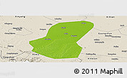 Physical Panoramic Map of Luoshan, shaded relief outside