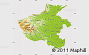 Physical Map of Henan, cropped outside