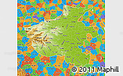 Physical Map of Henan, political outside