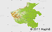 Physical Map of Henan, single color outside