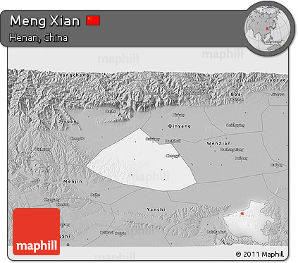 Gray 3D Map of Meng Xian