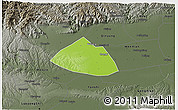Physical 3D Map of Meng Xian, darken, semi-desaturated
