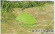Physical 3D Map of Meng Xian, satellite outside