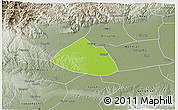 Physical 3D Map of Meng Xian, semi-desaturated