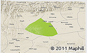 Physical 3D Map of Meng Xian, shaded relief outside