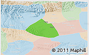 Political 3D Map of Meng Xian, lighten