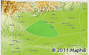 Political 3D Map of Meng Xian, physical outside