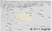 Shaded Relief 3D Map of Meng Xian, desaturated