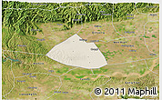 Shaded Relief 3D Map of Meng Xian, satellite outside