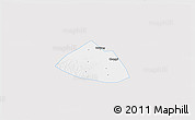 Silver Style 3D Map of Meng Xian, single color outside