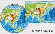 Physical Location Map of Meng Xian, within the entire country
