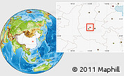 Physical Location Map of Meng Xian, highlighted country