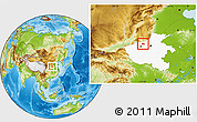 Physical Location Map of Meng Xian, highlighted parent region