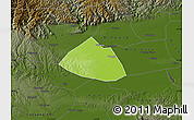 Physical Map of Meng Xian, darken