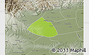 Physical Map of Meng Xian, semi-desaturated