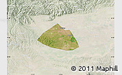 Satellite Map of Meng Xian, lighten