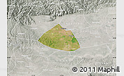 Satellite Map of Meng Xian, lighten, semi-desaturated
