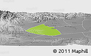 Physical Panoramic Map of Meng Xian, desaturated
