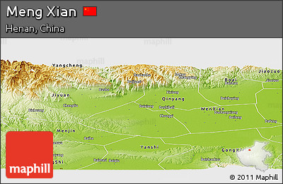 Physical Panoramic Map of Meng Xian