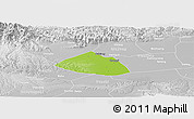 Physical Panoramic Map of Meng Xian, lighten, desaturated