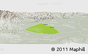 Physical Panoramic Map of Meng Xian, lighten, semi-desaturated
