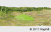 Physical Panoramic Map of Meng Xian, satellite outside