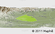 Physical Panoramic Map of Meng Xian, semi-desaturated